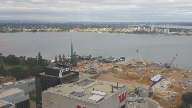 The eastern side of the Elizabeth Quay development as at 25 June 2015